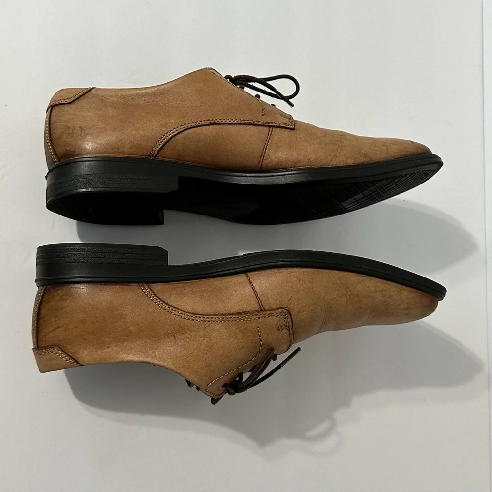 Ecco Men Derby Shoe Leather Lace-Up Business Casual Office Contemporary 43/9-9.5